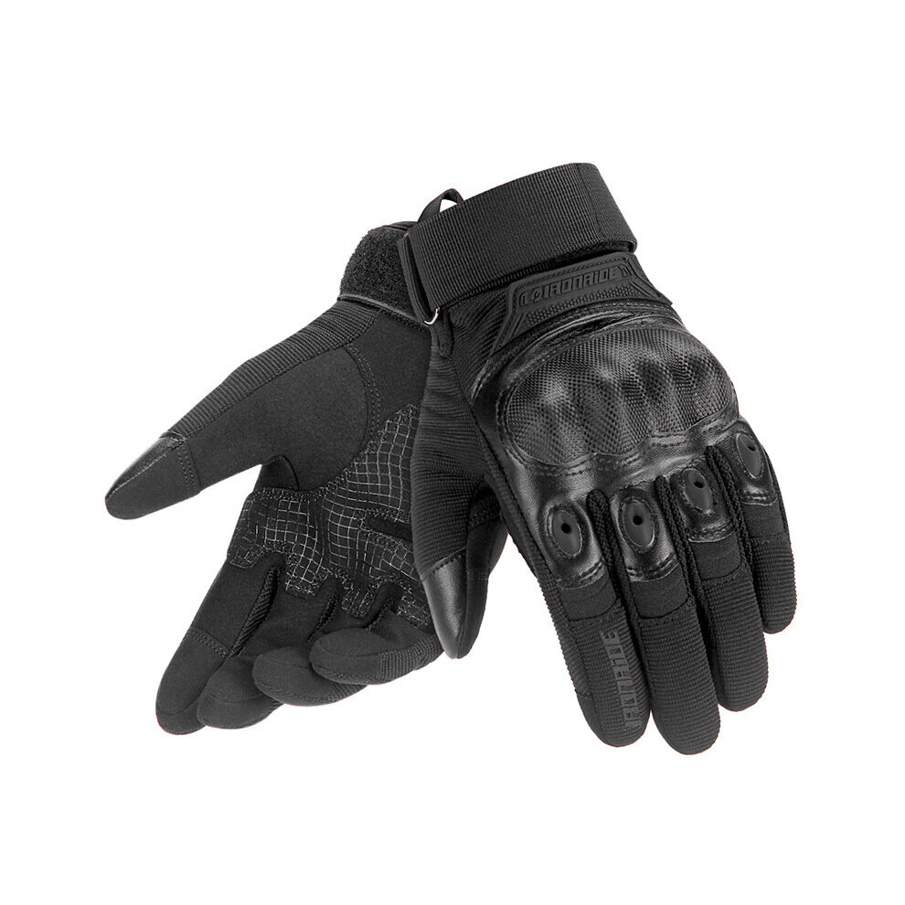 (Black Plum-L) Anti-Fall Wear-Resistant Tactical Gloves Breathable Touch-Screen Full Finger Motorcycle Riding Gloves Black,Multicoloured 885658120764