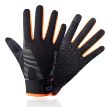 (Orange White-XL (20 21cm) XL) Women Men Gloves Thermal Winter Warm Cycling Gloves Full Finger Touchscreen Outdoor Bike Ski Hiking Motorcycle Sports Glove