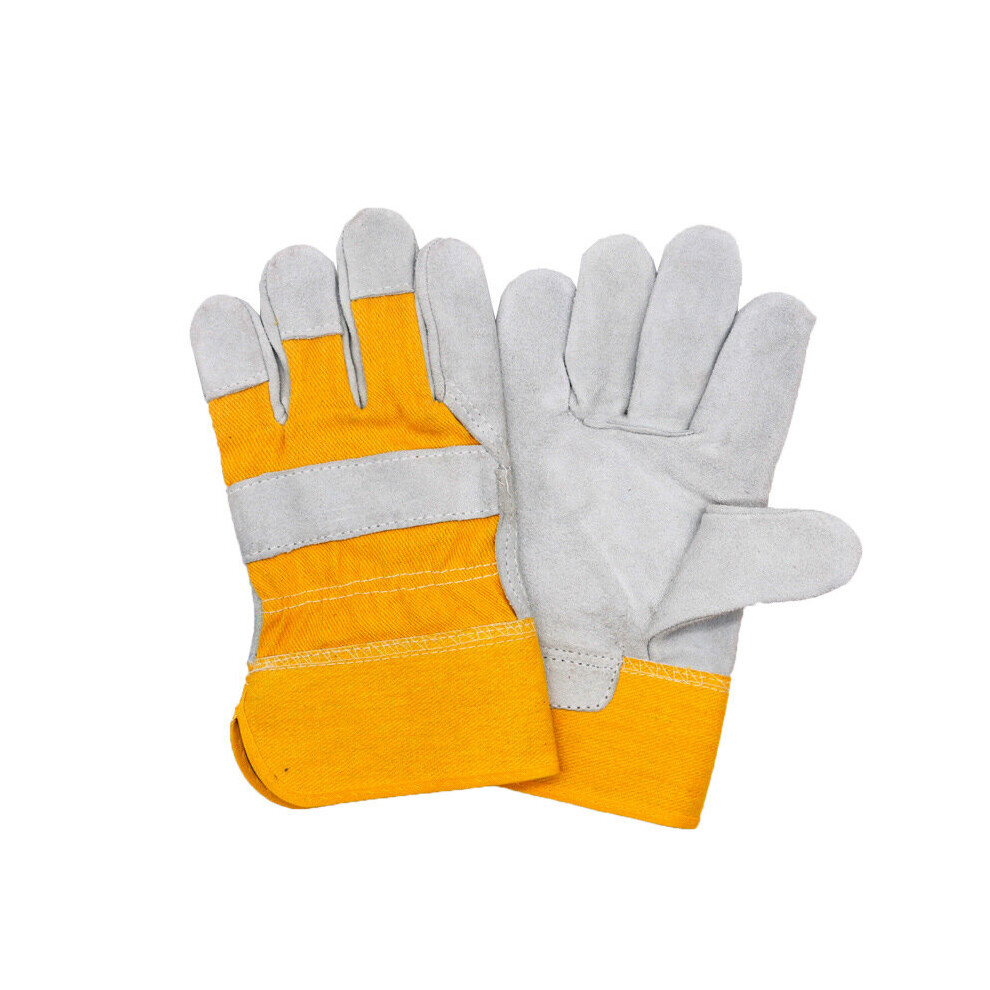 Men's Work Driver Gloves Cowhide Leather Security Protection Wear Safety Working Welding Warm Gloves For Men 885658124014