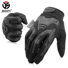 (Black-S (16cm 18cm) S) Tactical Military Gloves Army Paintball Shooting Airsoft Combat Bicycle Rubber Protective Anti-Skid Full Finger Glove Men Women