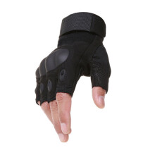 (Black-M) Outdoor Tactical Gloves Airsoft Sport Gloves Half Finger Type Military Men Combat Gloves Shooting Gloves