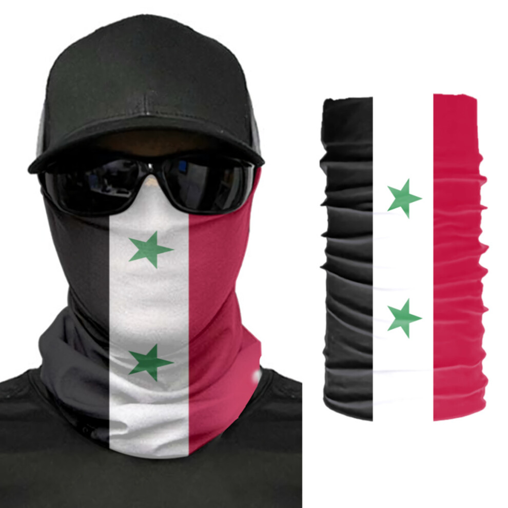 Syria Flag Scarf Neck Face Mask Unisex Neck Warmer Seamless Bandana Headwear Cycling Hiking 885658141370