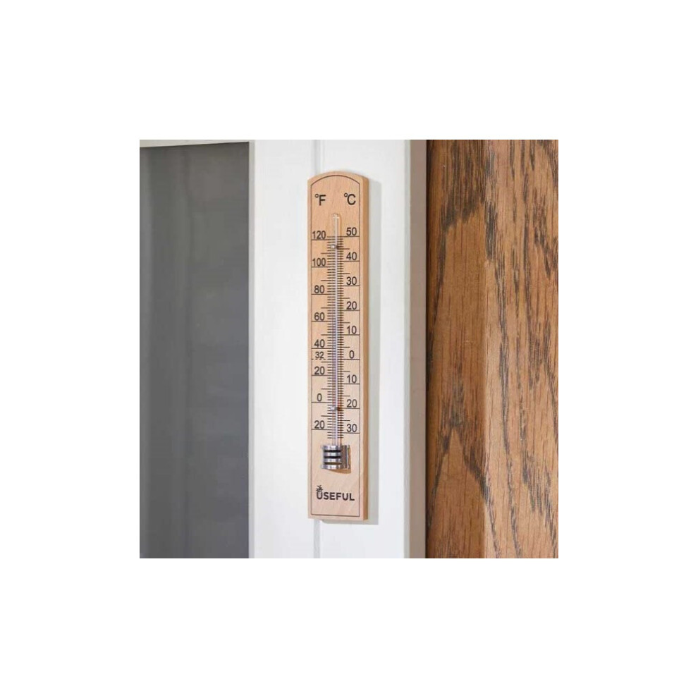 Wooden Wall Thermometer in °C And °F For Indoors And Outdoors