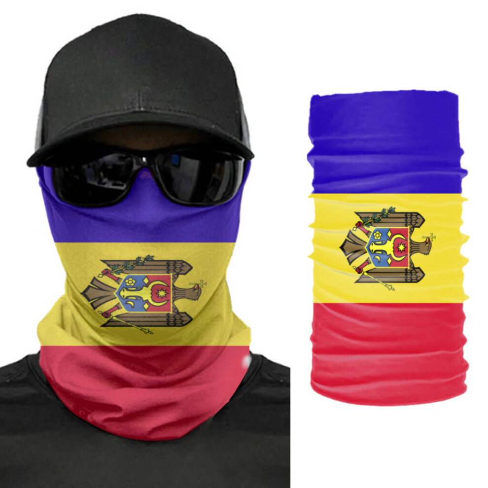 Moldova Flag Scarf Neck Face Mask Unisex Neck Warmer Seamless Bandana Headwear Cycling Hiking 885658141561