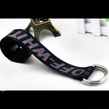 (Black-110cm) Colorful Embroidered Canvas Belt Personalized Letter Trouser Waistband Versatile Double Ring Buckle For Women and Girls