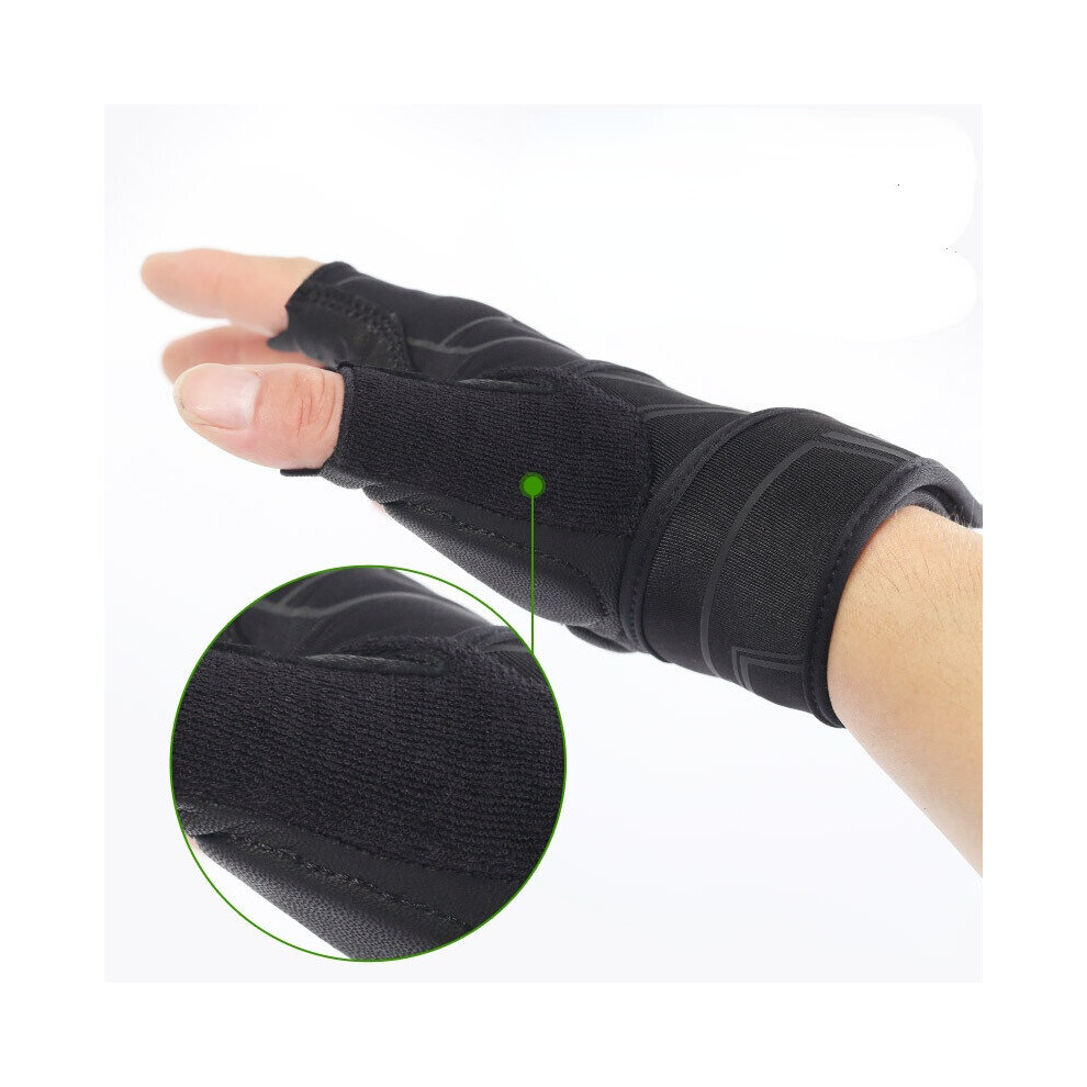 (Green-XXL) Leather Weight Lifting Fitness Gloves Anti-slip Wrist Support Training Gym Gloves for Men Women-image-OPC-PBQS6NK-NEW