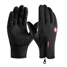 (Black White-L) Winter Gloves For Men Women Touchscreen Warm Outdoor Cycling Driving Motorcycle Cold Gloves Windproof Non-Slip Womens Gloves