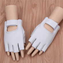 (White-XXL) Man Half Finger Gloves Leather Tactics Fitness Driving Cycling Sports Mittens Motorcycle Outdoor Gloves ST2205
