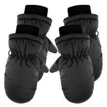 Outdoor 2Pairs Children Winter Warm Water-proof Solid Skiing Gloves Unisex Kids Full Finger Mittens Gloves Accessories