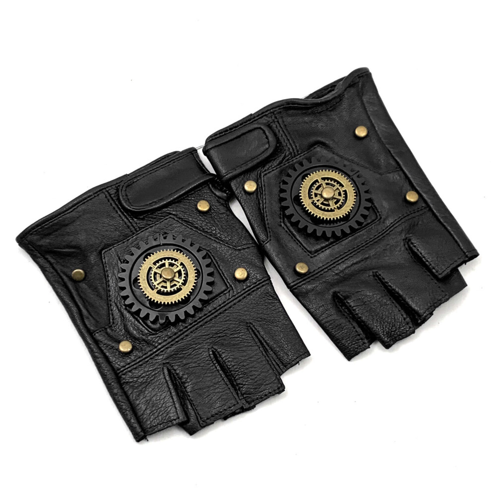 Men's Biker Gears Motorcycle Steampunk Leather Gloves Rock Punk Gloves Multicoloured 885658158170