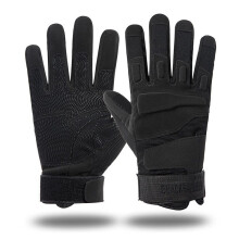 (01 Black-L) Military Gear Wear Resistance Anti-Skid Tactical Gloves Outdoor Solid Military Gear Gloves Tacticos Militar Men'S Gloves