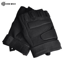 (Black-XL) Paintball Airsoft Sport Gloves Half Finger Men Combat Gloves Outdoor Hard Knuckle Military Tactical Fingerless Gloves
