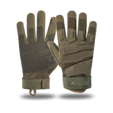(Army green White-XL) Men's Army Tactical Gloves Outdoor Training Paintball Airsoft Non-slip Damping Cycling Motocross Protection Gloves