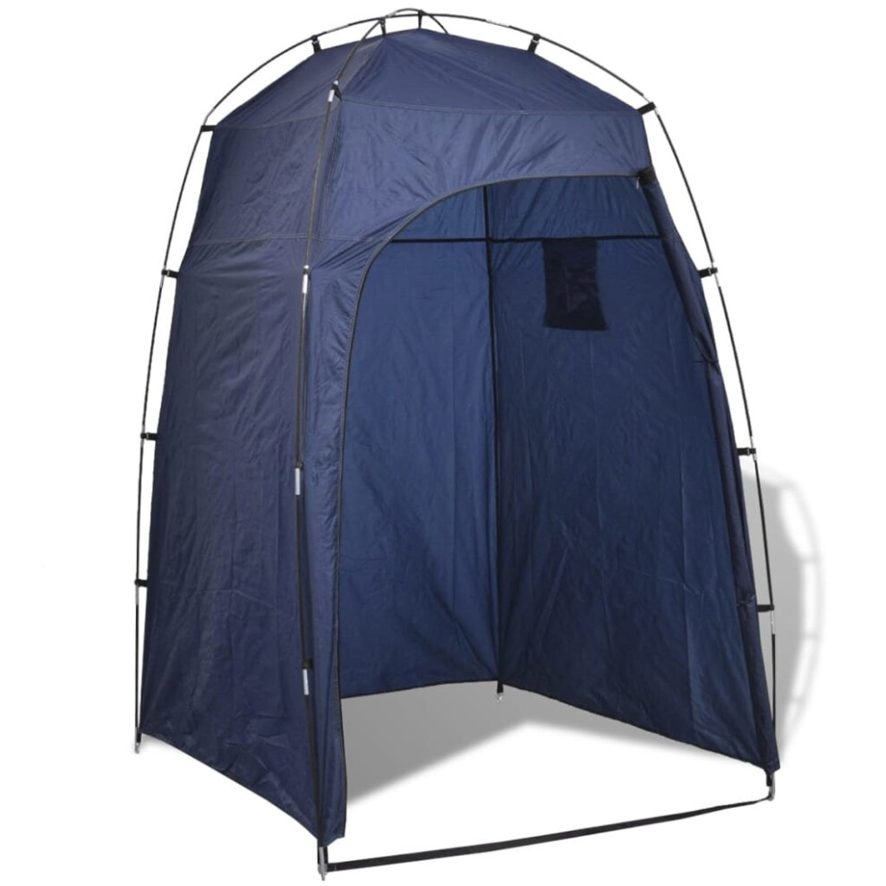 Vidaxl Floorless Shower/Wc/Changing Tent With Bag Beach Camping Portable Private Blue