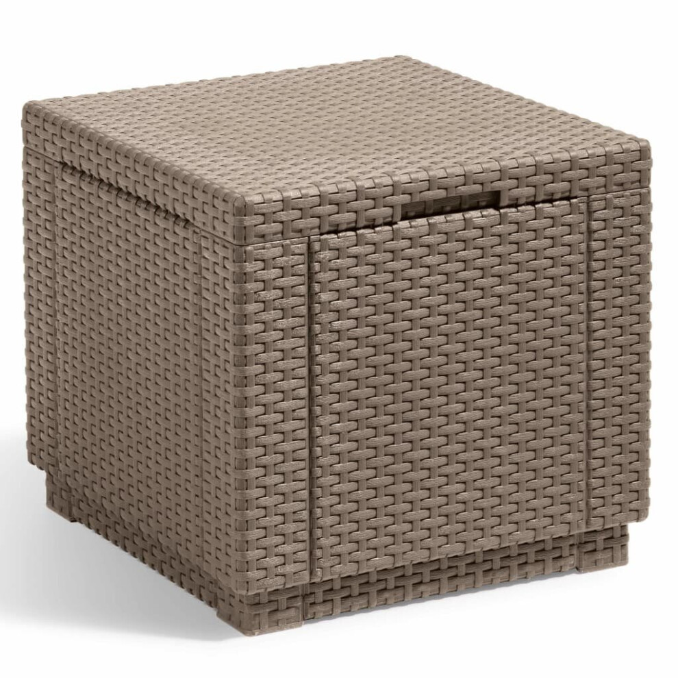 Keter Cube Storage Pouf Cappuccino 228749 Storage Ottoman Wicker Pouf Cube