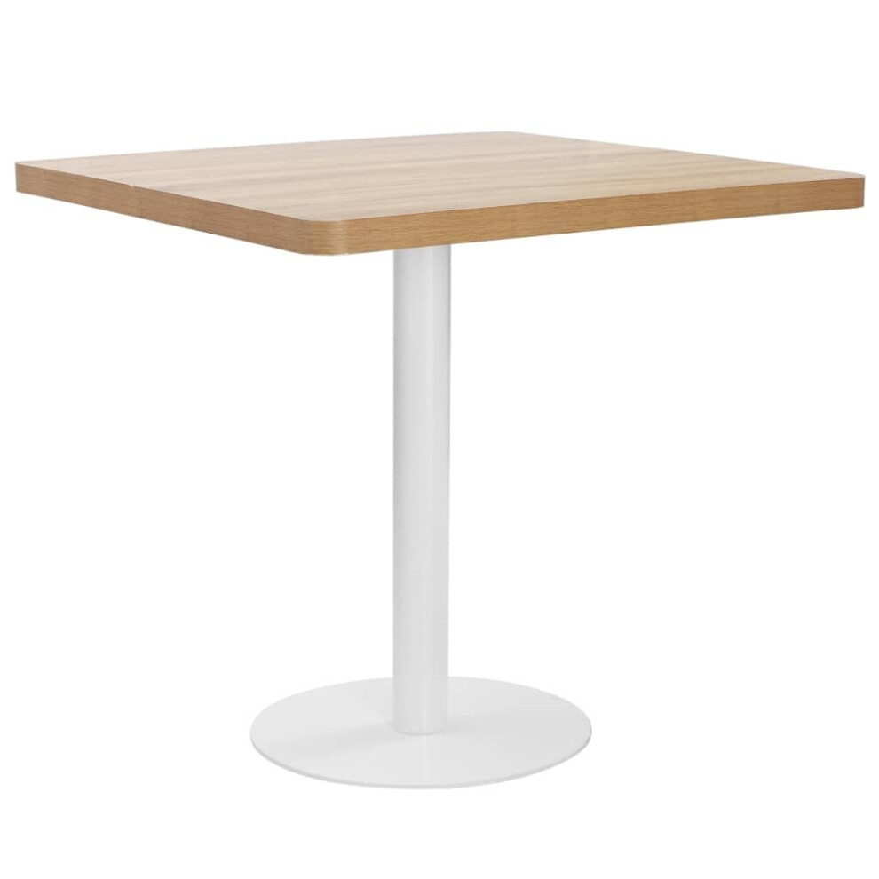 Vidaxl Bistro Table Light Brown 80Cm Mdf Coffee Bar Dinner Dining Desk Stand