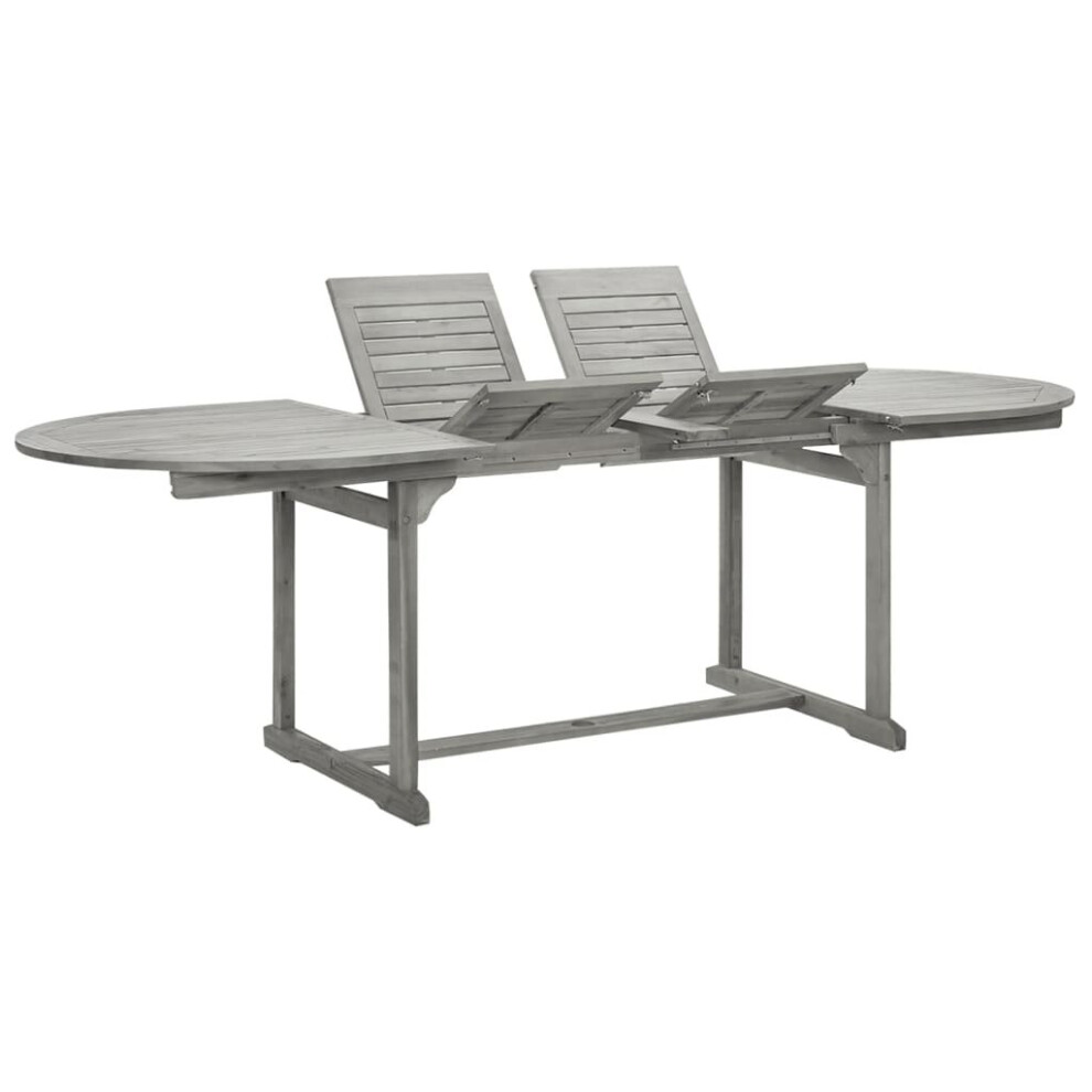 vidaXL Solid Acacia Wood Garden Dining Table Patio Extendable Dinner Table