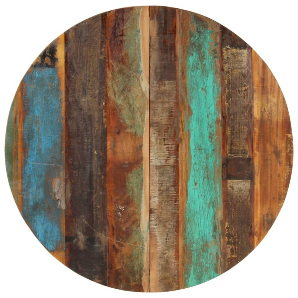 Vidaxl Round Table Top 80Cm 15-16Mm Solid Reclaimed Wood Wooden Furniture