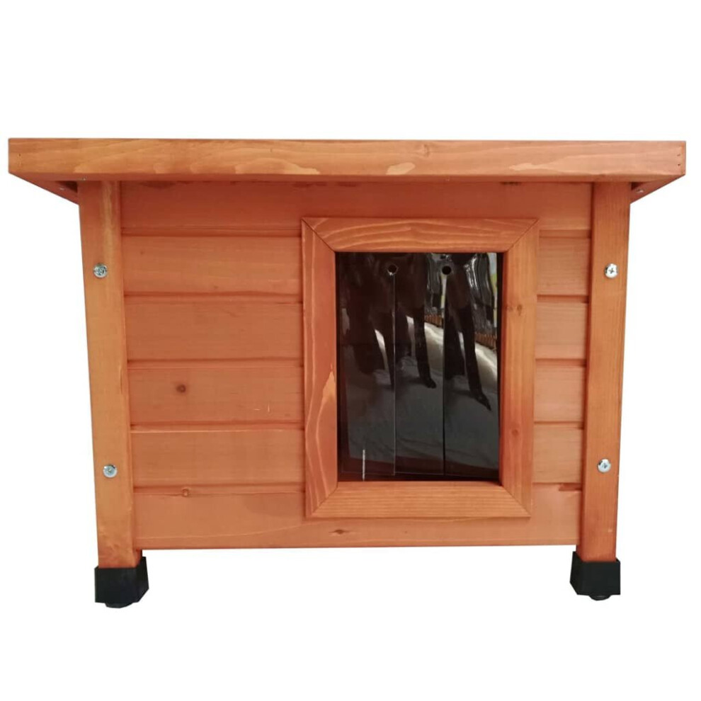 @Pet Outdoor Cat House 57x45x43 cm Wood Brown Pet Kennel Shelter Kitten Cabin