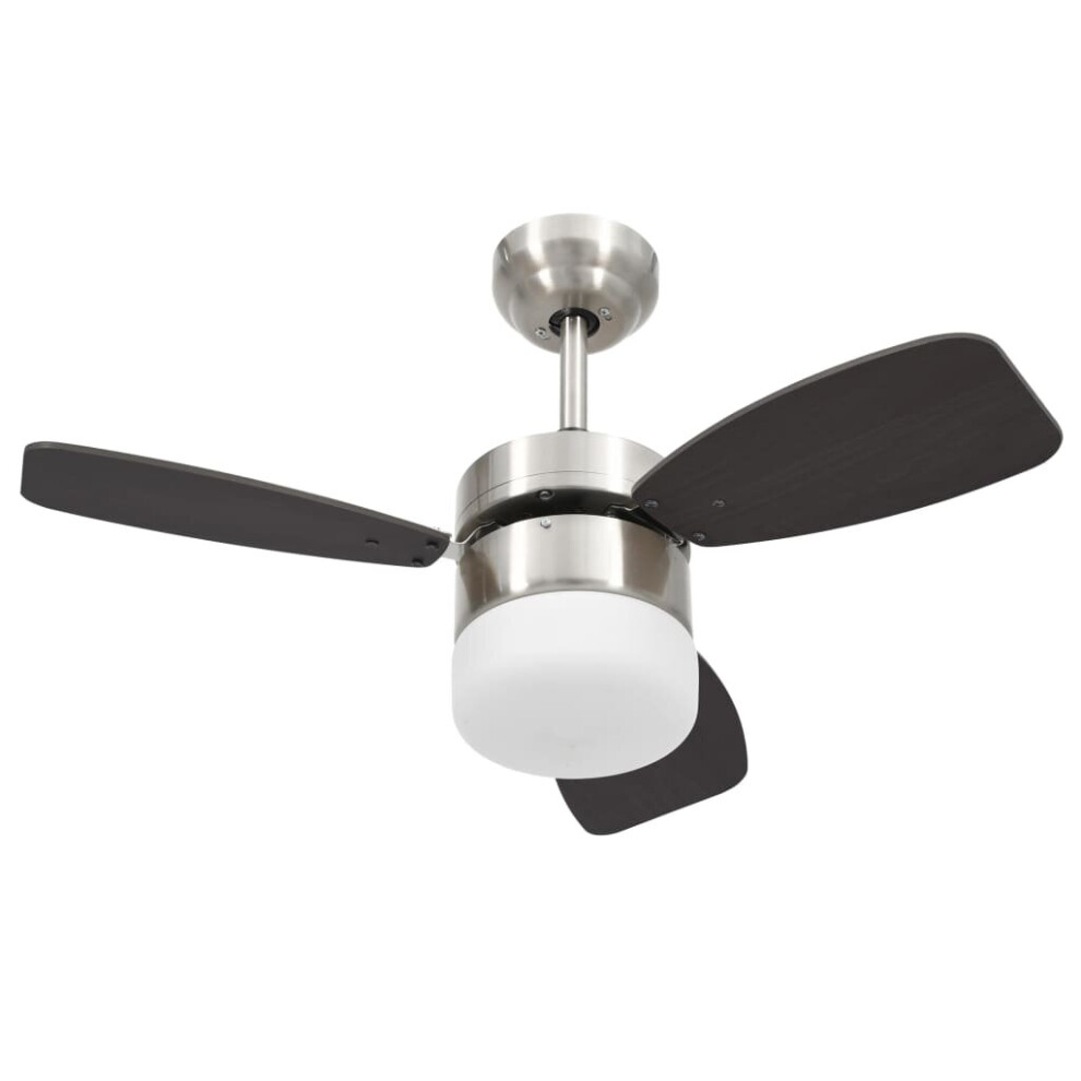 vidaXL Ceiling Fan with Light and Remote Control Dark Brown Ventilator Summer