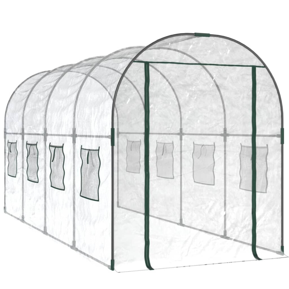 Vidaxl Greenhouse Transparent Pvc&Powder-Coated Steel Outdoor Patio Greenhouse