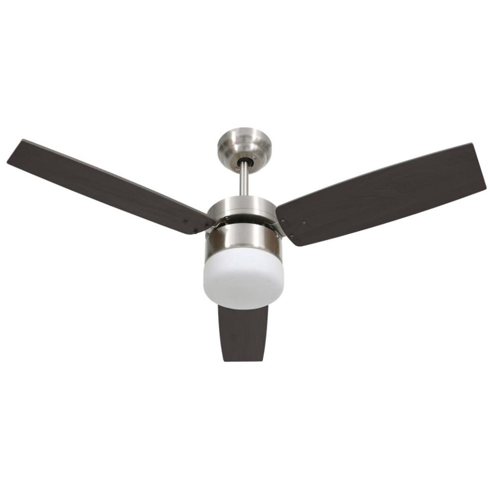 vidaXL Ceiling Fan with Light and Remote Control Dark Brown Summer Ventilator