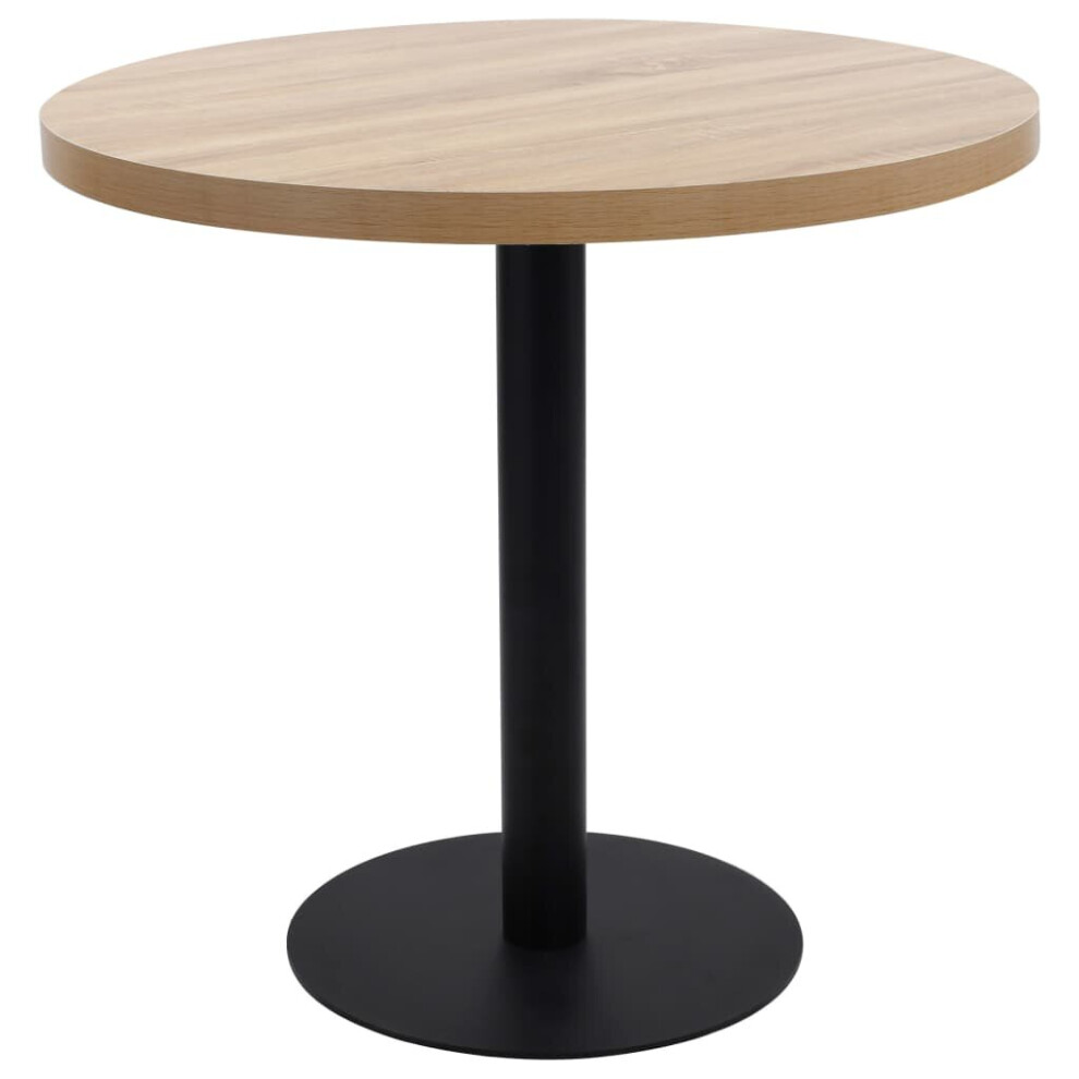 vidaXL Bistro Table Light Brown 80cm MDF Coffee Bar Dinner Dining Desk Stand