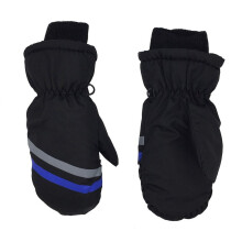 (Black White-3 6 years old 2) 1Pair Children Kids Winter Snow Warm Gloves Boys Girls Ski Windproof Waterproof Thicken Mittens Three Sizes Warm