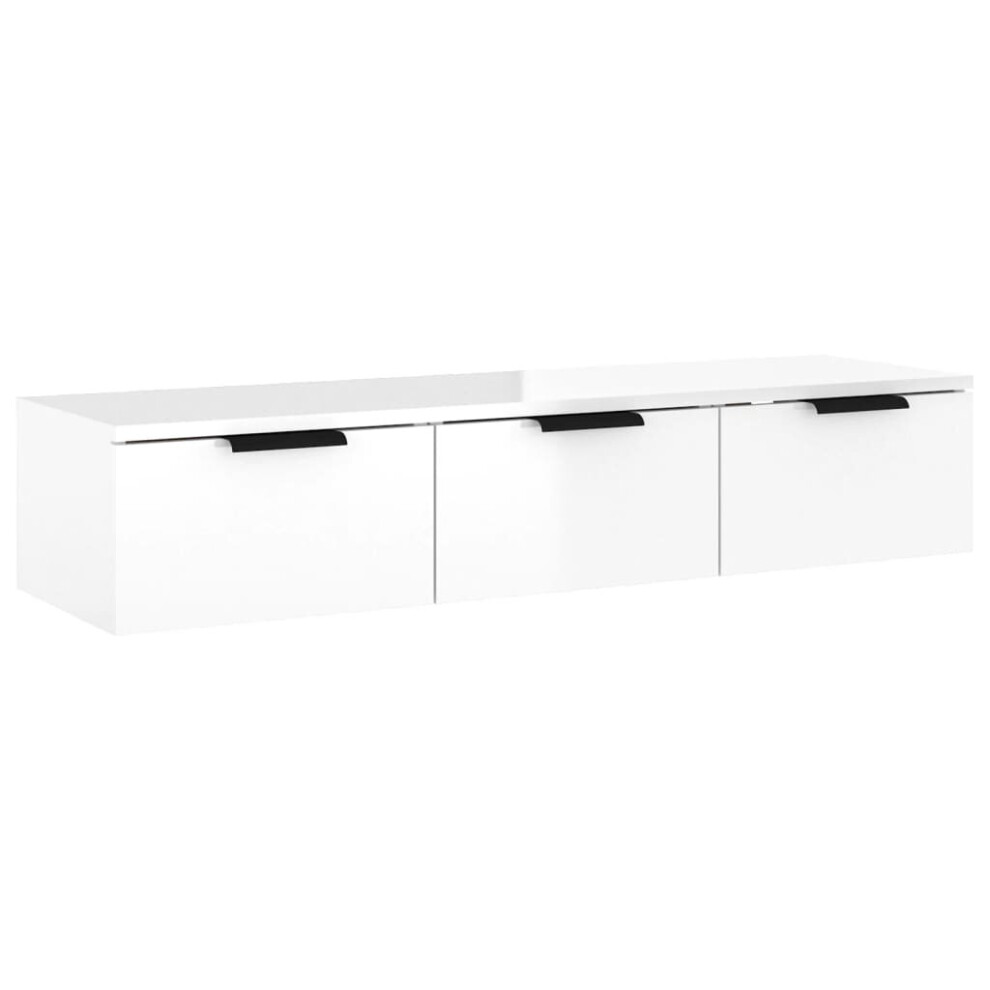 (High gloss white) vidaXL Wall Cabinet Floating TV Unit Media Cabinet Storage Engineered Wood