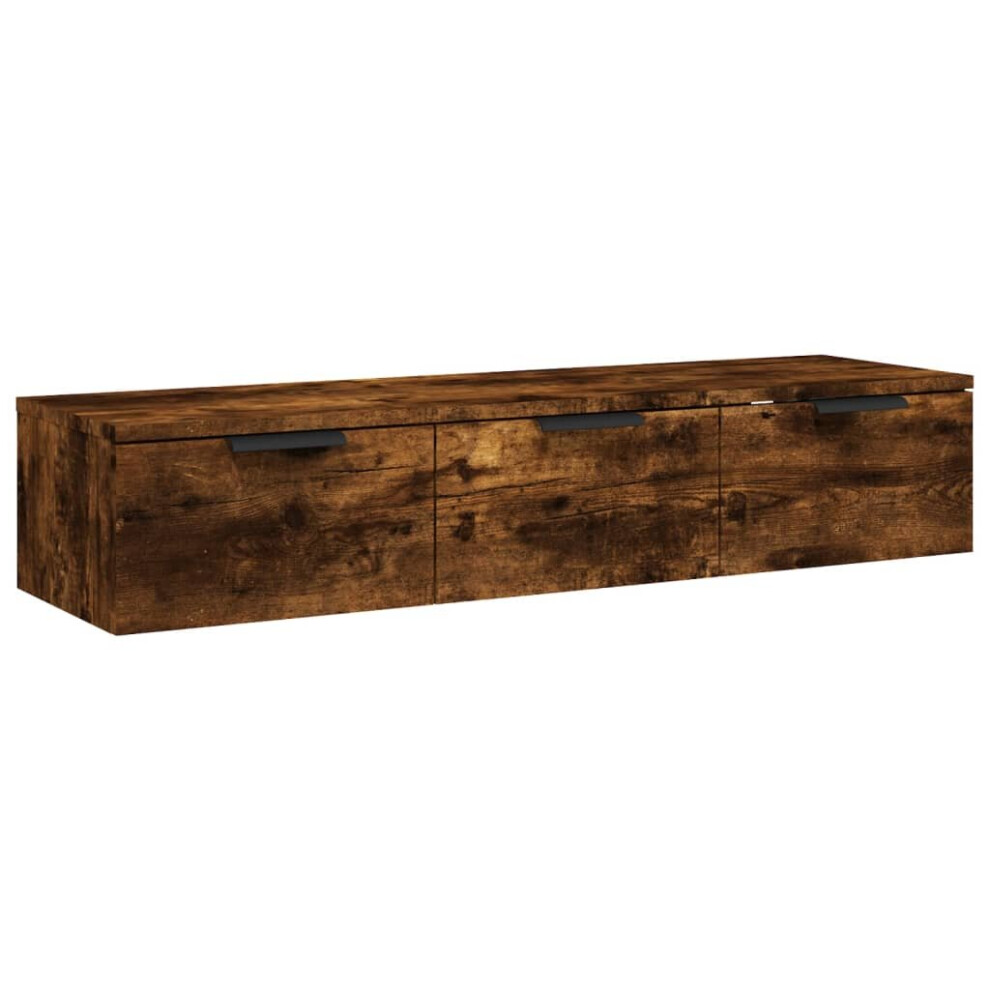 Vidaxl (Smoked Oak) Wall Cabinet Floating Tv Unit Media Cabinet Storage Engineered Wood