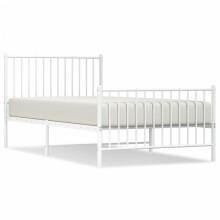 (207 x 104.5 x 90.5 cm, with headboard & footboard) vidaXL Metal Bed Frame with Headboard Bedroom Metal Platform Bed Base Bedstead