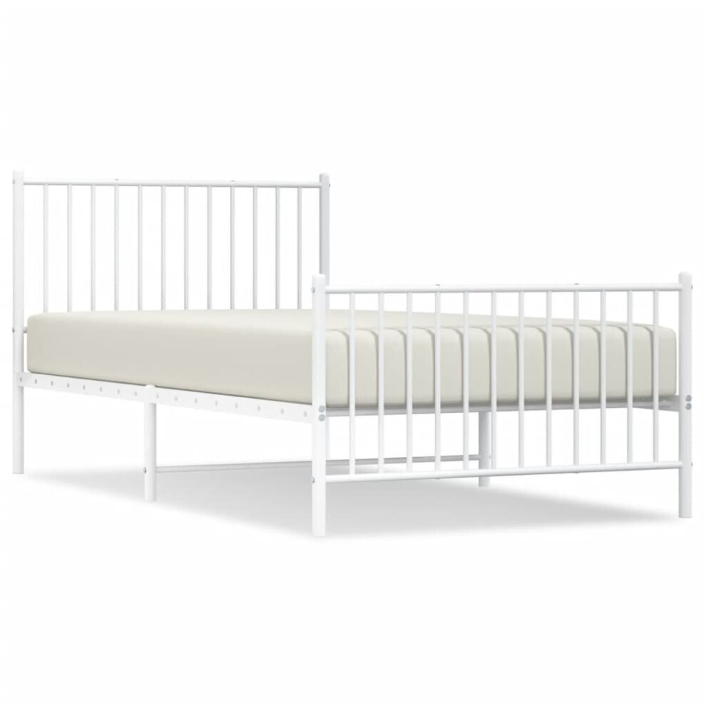 Vidaxl (207 X 104.5 X 90.5 Cm, With Headboard & Footboard) Metal Bed Frame With Headboard Bedroom Metal Platform Bed Base Bedstead
