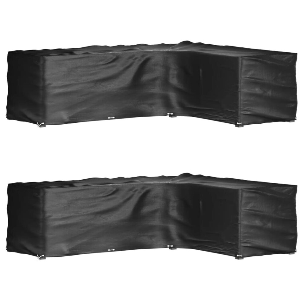 Vidaxl (285 X 220 X 80 Cm/ 2 Pcs) L-Shaped Garden Furniture Covers Outdoor Furniture Cover 16 Eyelets