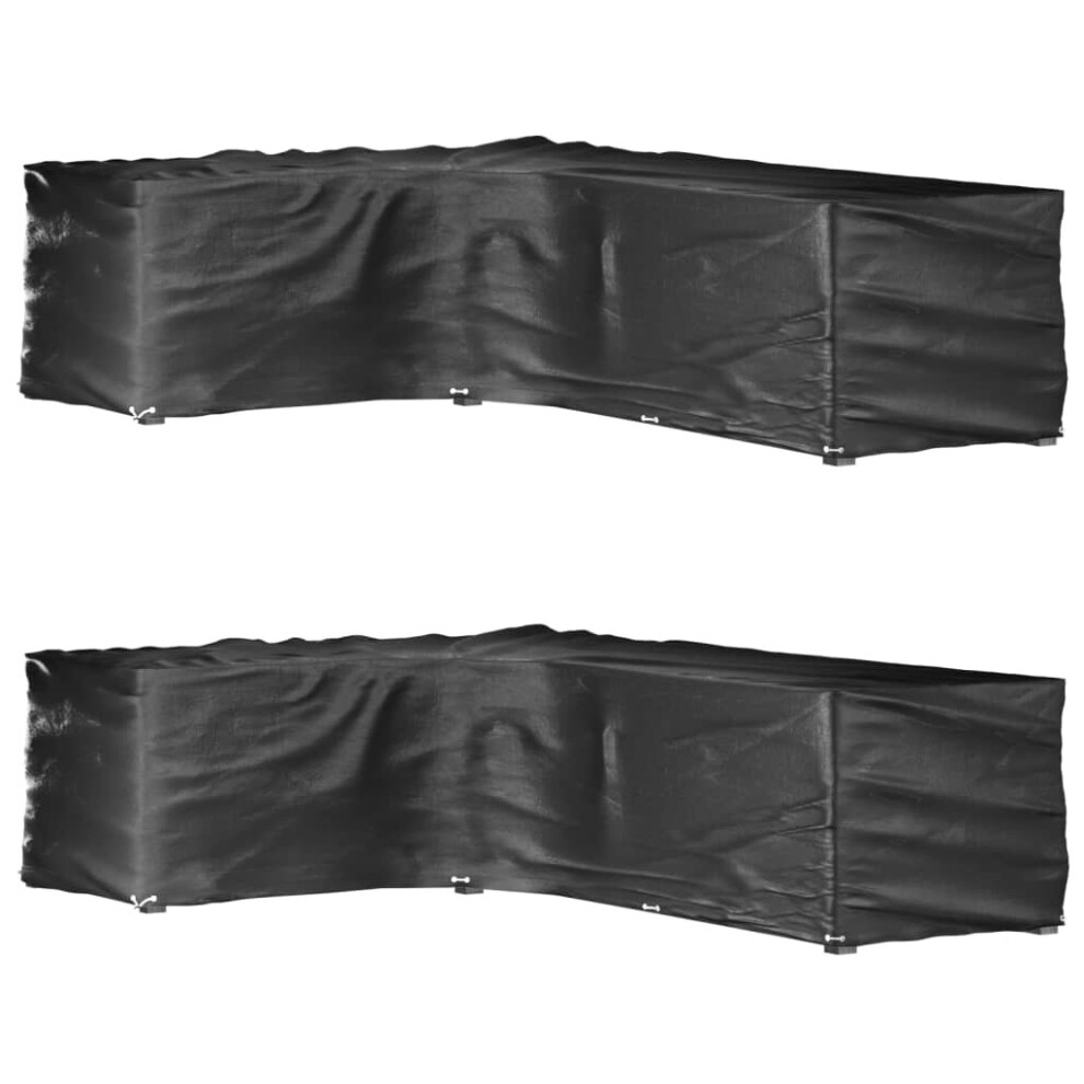 Vidaxl (220 X 285 X 80 Cm/ 2 Pcs) L-Shaped Garden Furniture Covers Outdoor Furniture Cover 16 Eyelets