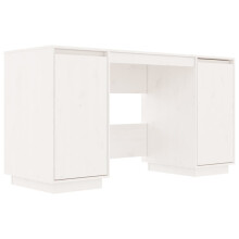 (white) vidaXL Solid Wood Pine Desk Wooden Office Writing Desk Table Multi Colours