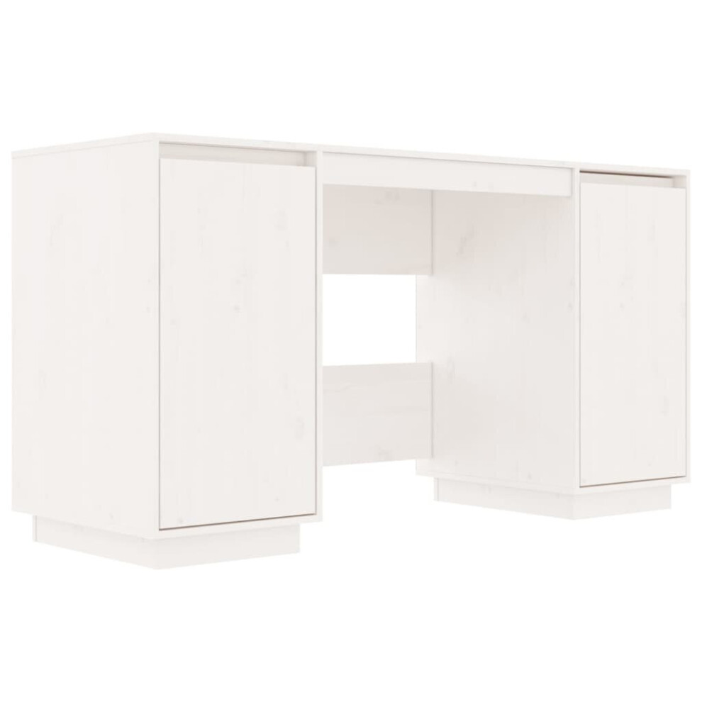 Vidaxl (White) Solid Wood Pine Desk Wooden Office Writing Desk Table Multi Colours