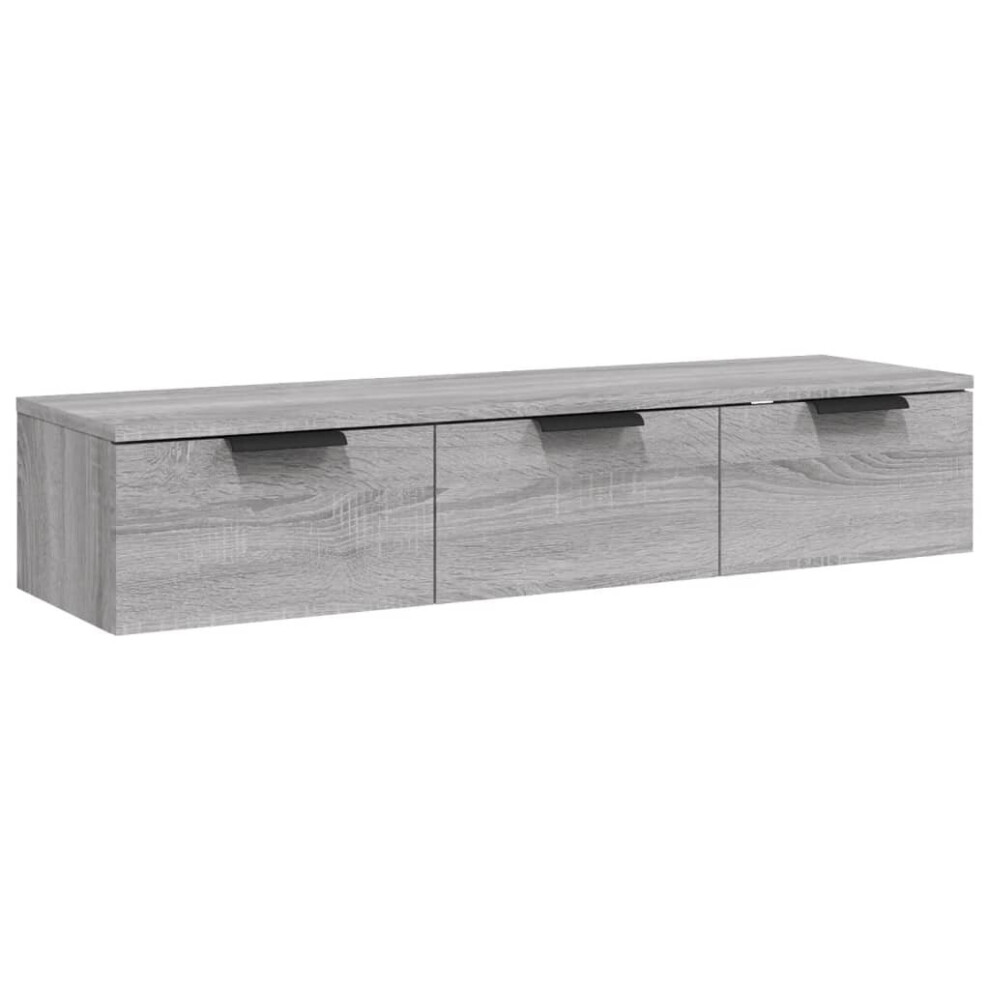 Vidaxl (Grey Sonoma) Wall Cabinet Floating Tv Unit Media Cabinet Storage Engineered Wood