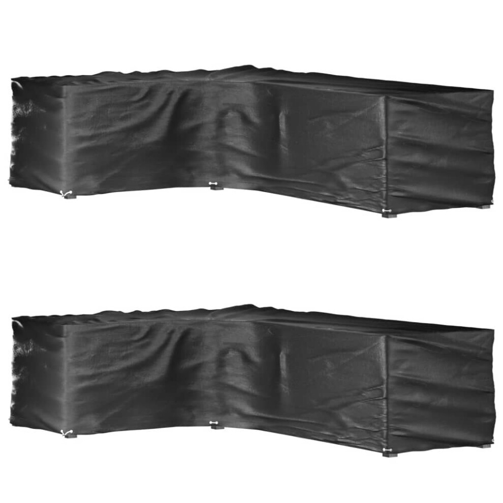 Vidaxl (210 X 260 X 80 Cm/ 2 Pcs) L-Shaped Garden Furniture Covers Outdoor Furniture Cover 16 Eyelets