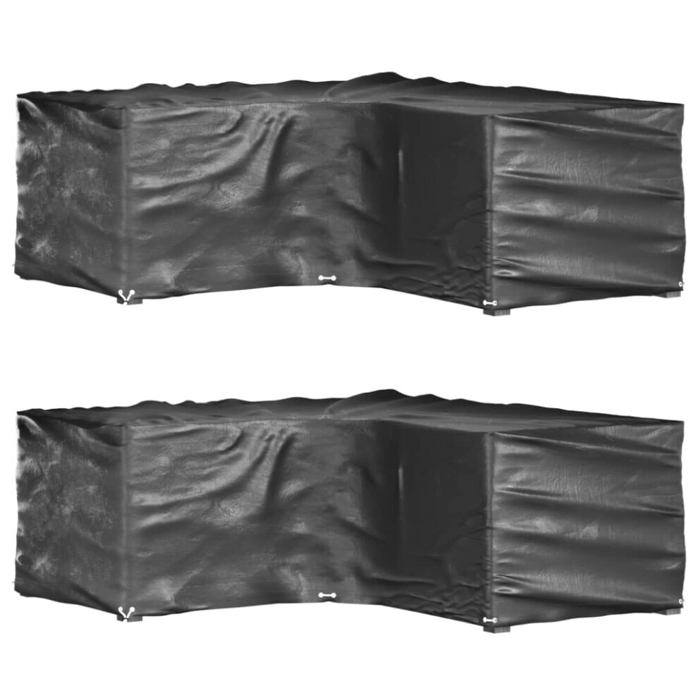 Vidaxl (215 X 215 X 70 Cm/ 2 Pcs) L-Shaped Garden Furniture Covers Outdoor Furniture Cover 16 Eyelets