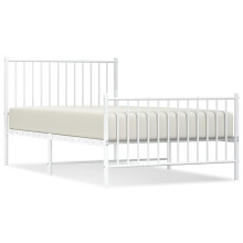 (196 x 104.5 x 90.5 cm, with headboard & footboard) vidaXL Metal Bed Frame with Headboard Bedroom Metal Platform Bed Base Bedstead