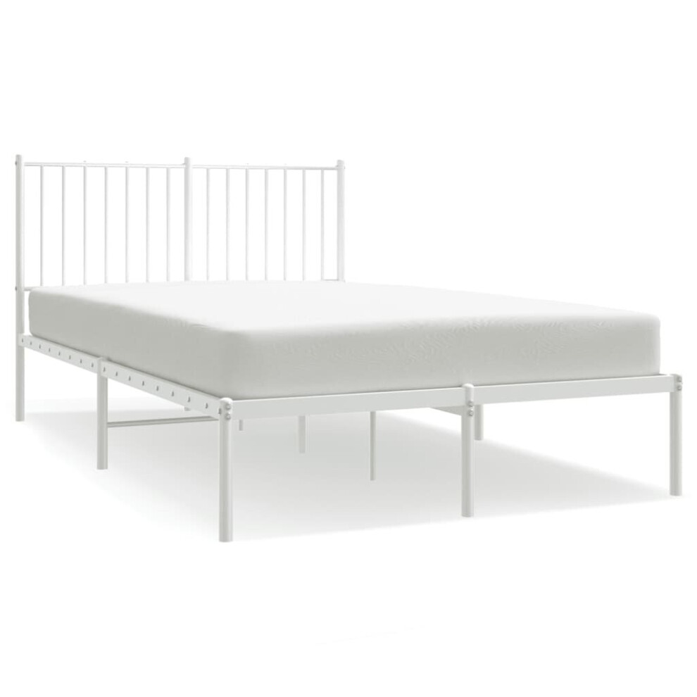 Vidaxl (207 X 125 X 90.5 Cm, With Headboard) Metal Bed Frame With Headboard Bedroom Metal Platform Bed Base Bedstead