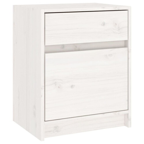 VidaXL (white, 1) vidaXL 1/2x Solid Pinewood Bedside Cabinet Wooden Bedside Table Multi Colours