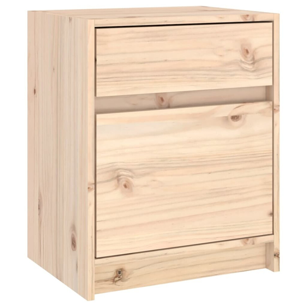 Vidaxl (Light Wood, 1) 1/2X Solid Pinewood Bedside Cabinet Wooden Bedside Table Multi Colours