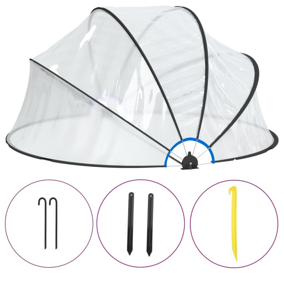 (315 x 158 cm) vidaXL Pool Dome Round PVC Outdoor Patio Hot Tub Swimming Pool Dome Cover Tent