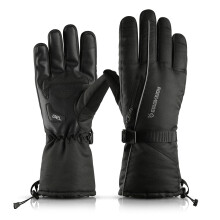 (Black 1 White-L) Winter Gloves Men/Women Ski Gloves Warm Fleece Touch Screen Windproof Waterproof Outdoor Snowboard Motorcycle Skiing Mittens