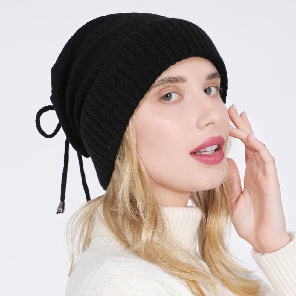 Winter Knitted Hats For Women Scarf Multipurpose Drawstring Skullies Beanies Thermal Fleece Skullcap Female Hedging Caps-image-OPC-PBQS6JN-NEW