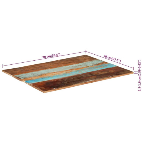 VidaXL vidaXL Rectangular Table Top 70x90cm 15-16mm Solid Reclaimed Wood Furniture 1