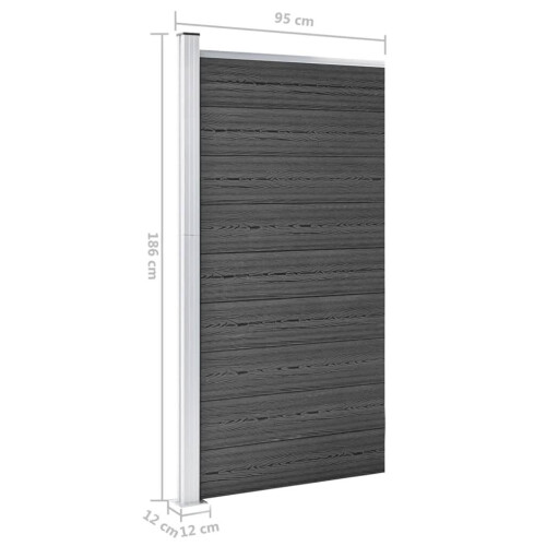 VidaXL vidaXL Zaunelement WPC 95x186 cm Schwarz 1