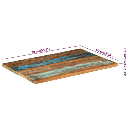 VidaXL vidaXL Rectangular Table Top 60x90cm 25-27mm Solid Reclaimed Wood Furniture 1