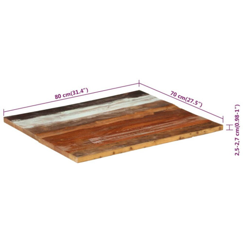 VidaXL vidaXL Rectangular Table Top 70x80cm 25-27mm Solid Reclaimed Wood Furniture 1